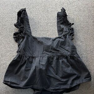 Black Ruffled Women's Top